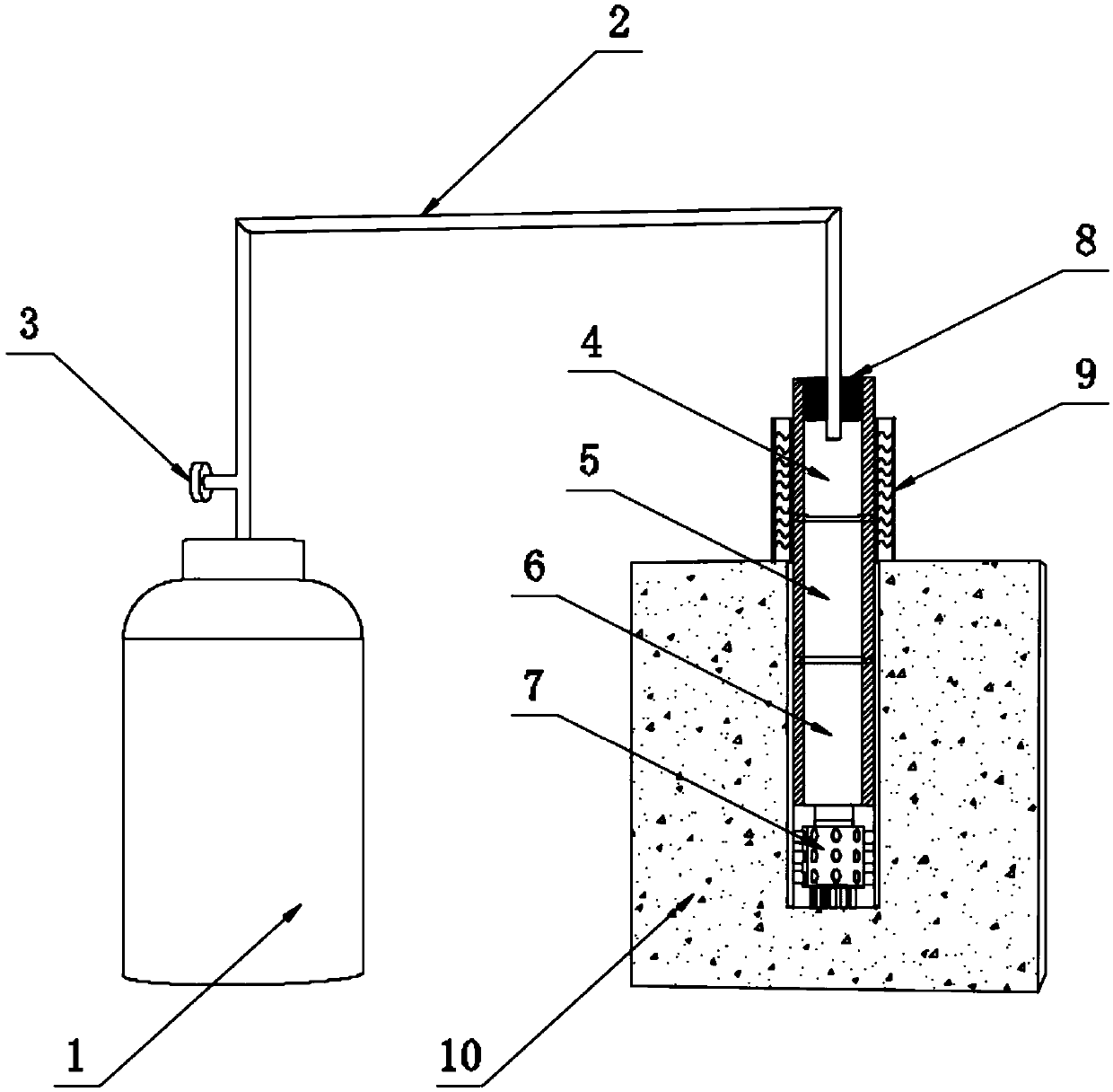 Carbon dioxide fracturing anti-reflection device for coalbed methane extraction