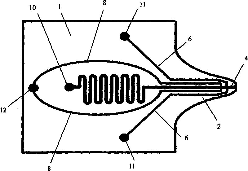 Device for analyzing and sieving liquid drops based on integrative sampling probe of chip