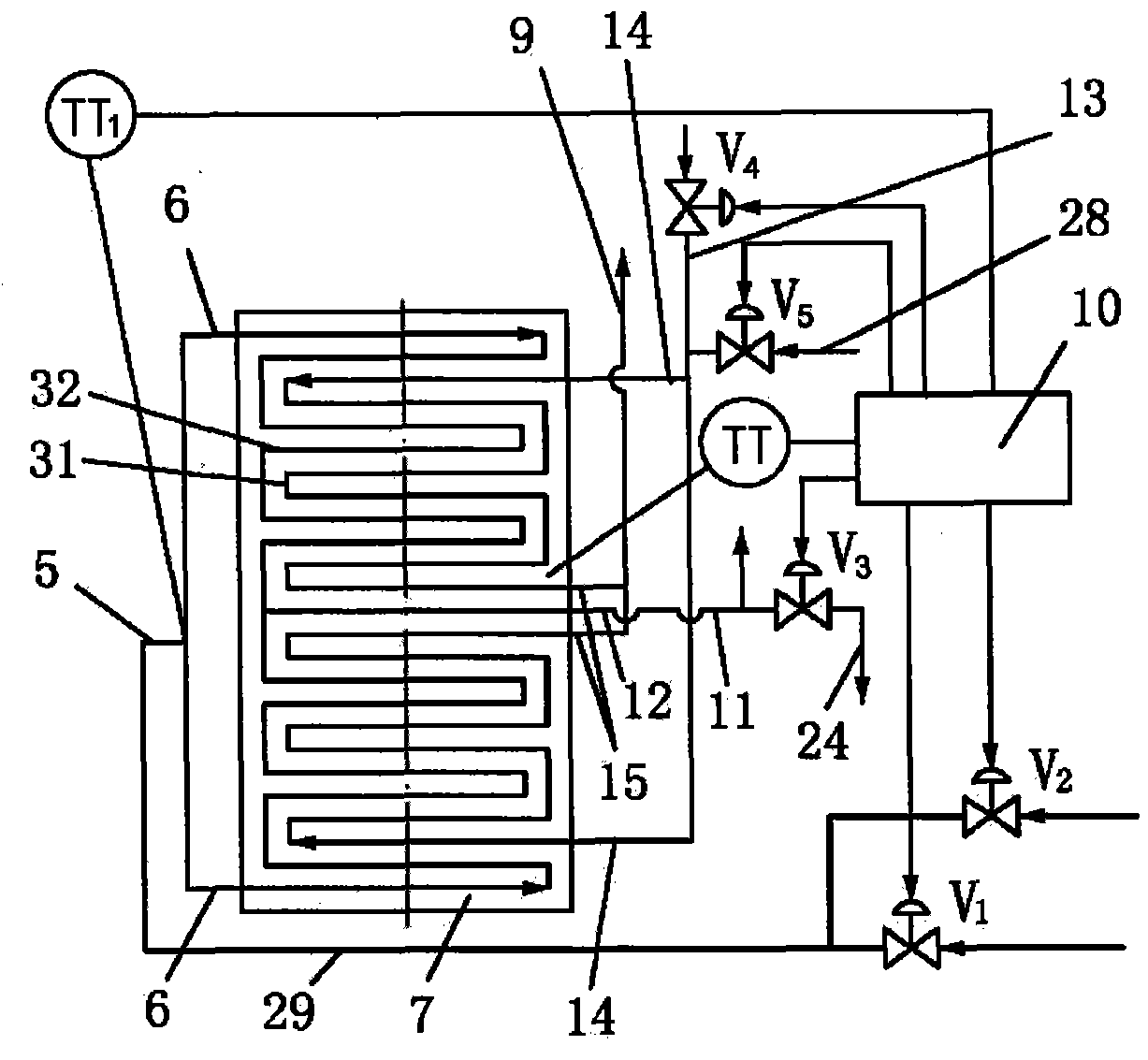 Artificial board hot-pressing fast constant-temperature control device and method