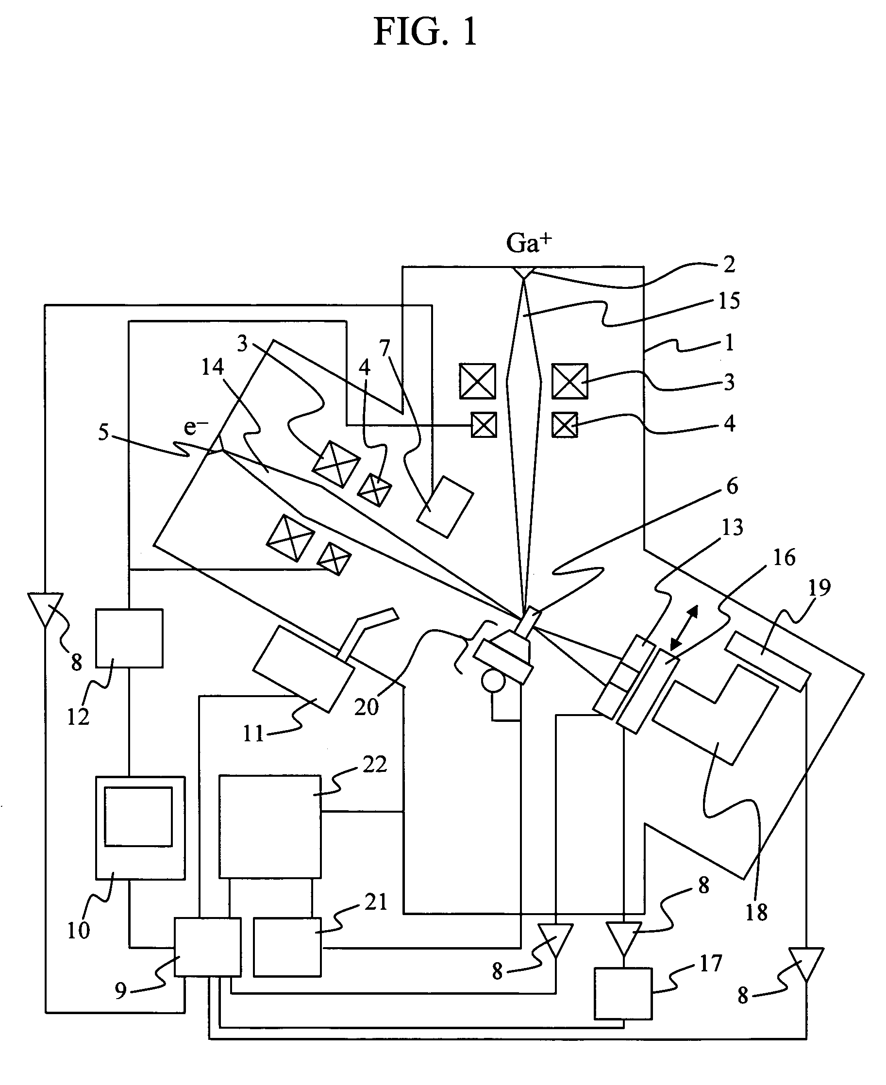 Focused ion beam system and a method of sample preparation and observation