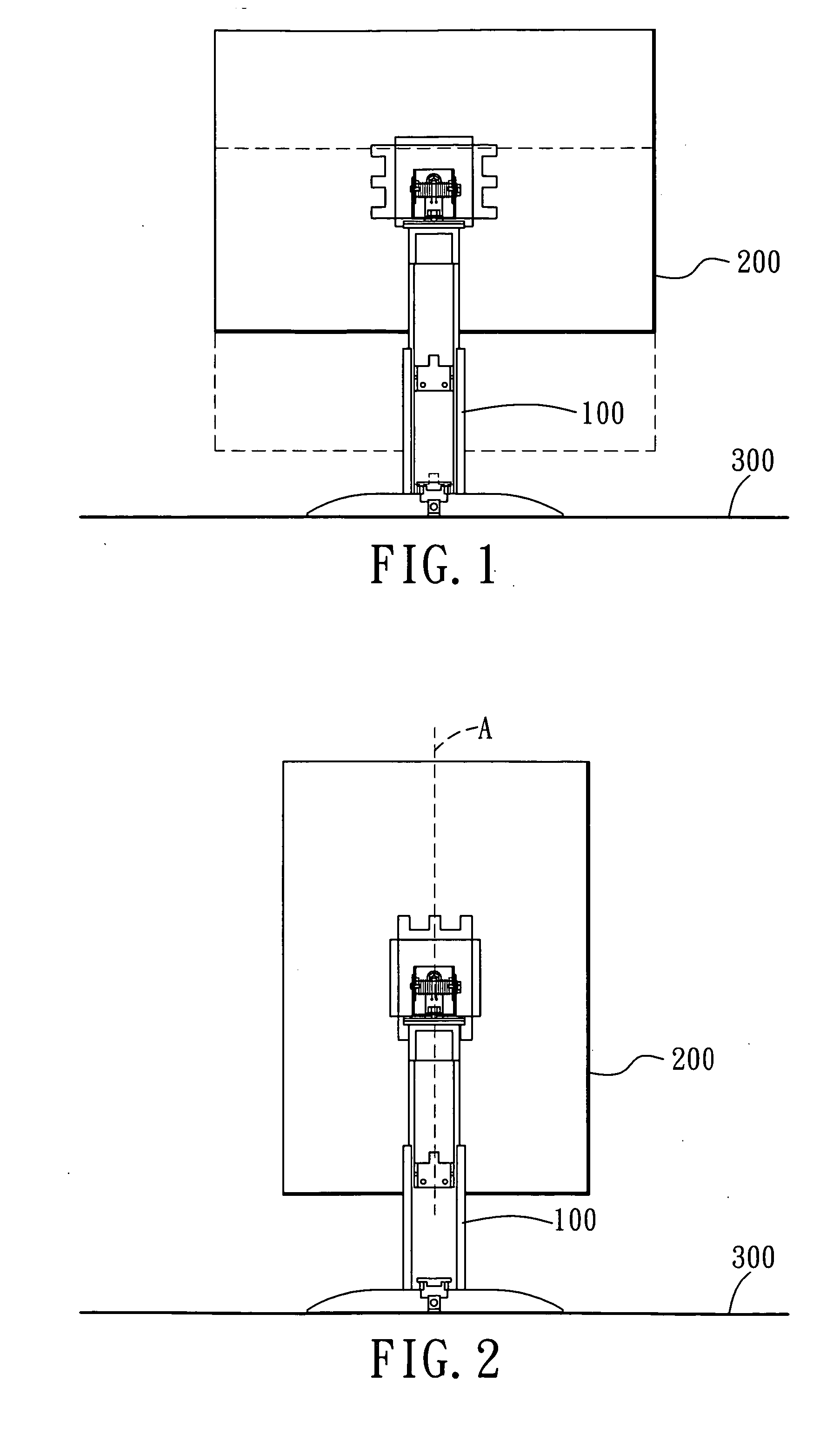 Height-adjustable support for a display device