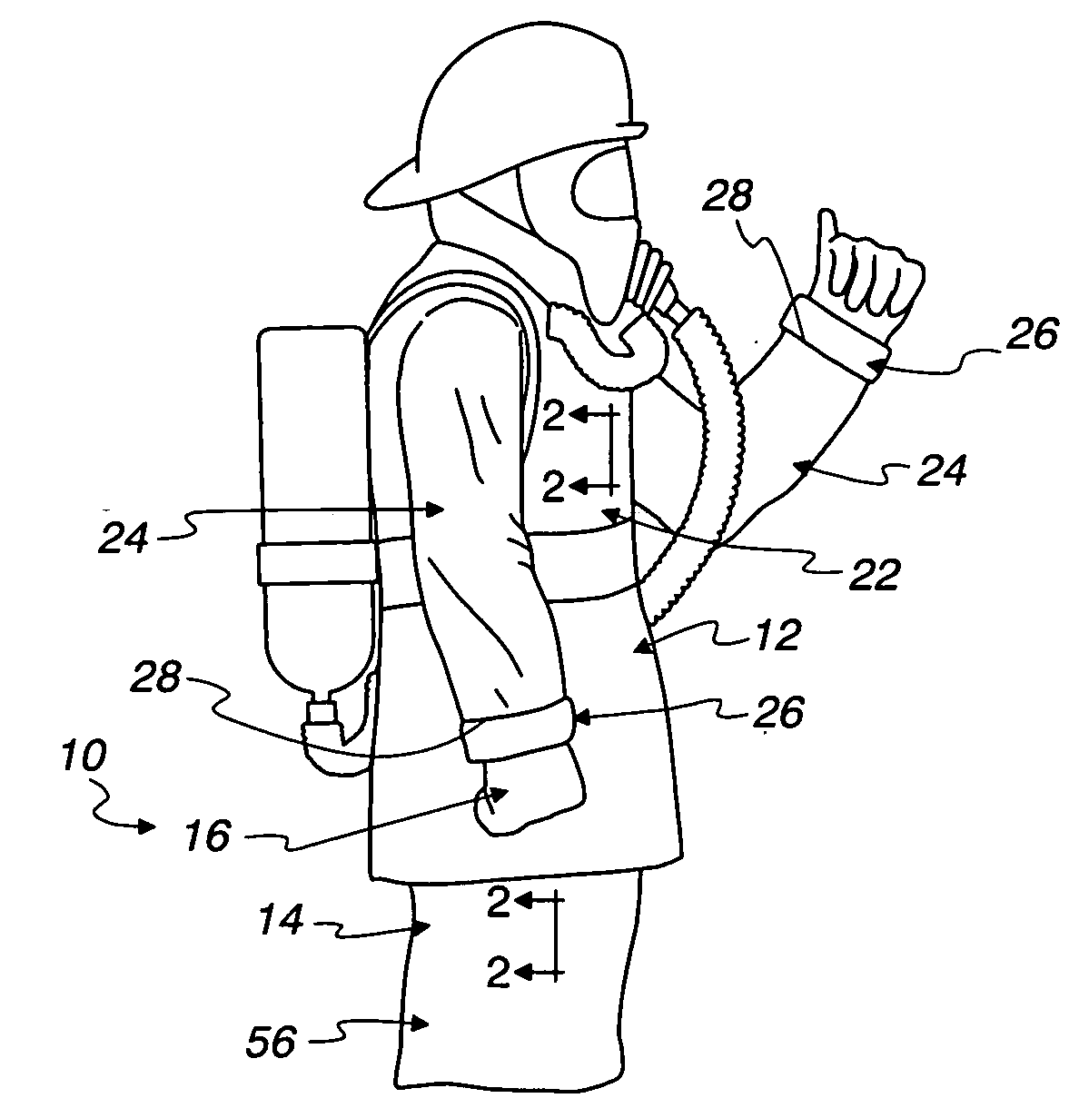 Protective garment for use by a firefighter or other emergency worker and having a detachable cuff/wristlet
