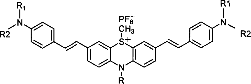 Phenothiazine double-photon photoacid initiator and preparation method thereof