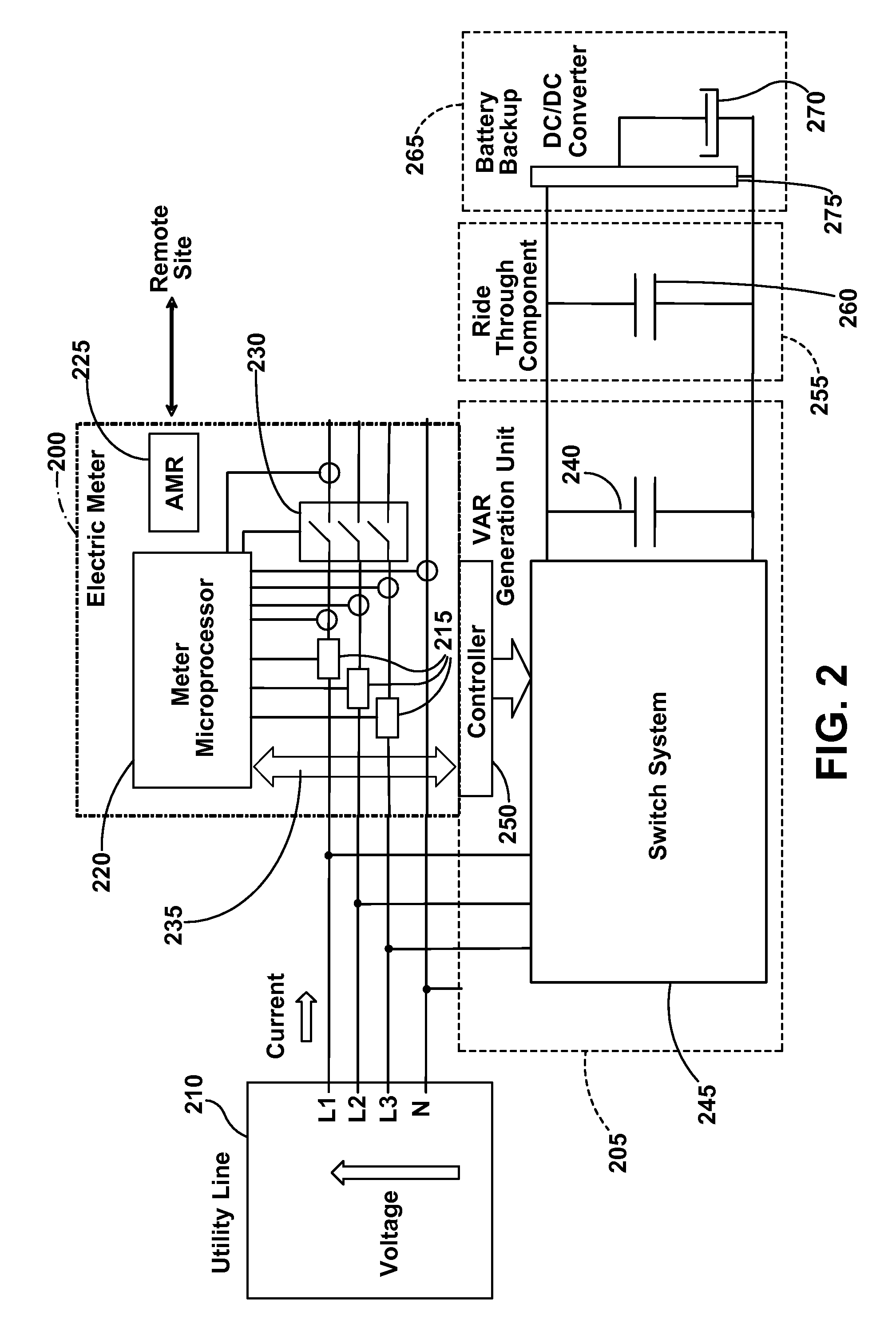 Integrated electric meter with var capability