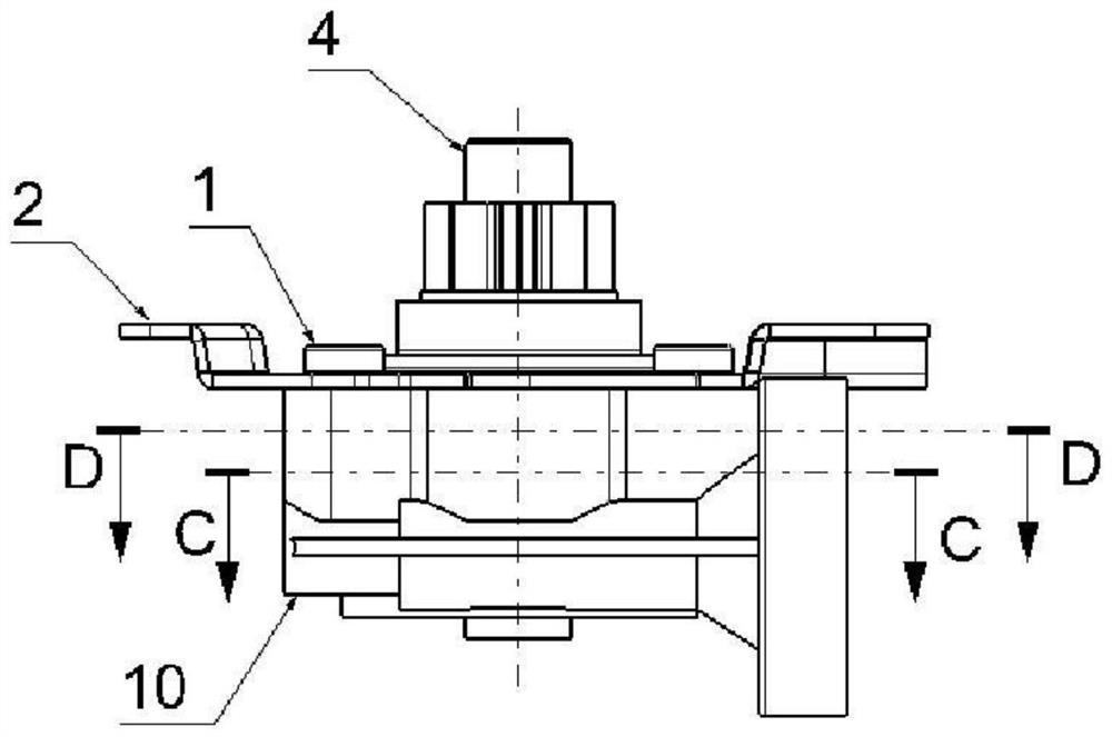 Zero-tooth-difference-output secondary transmission part structure of automobile seat lifting motor