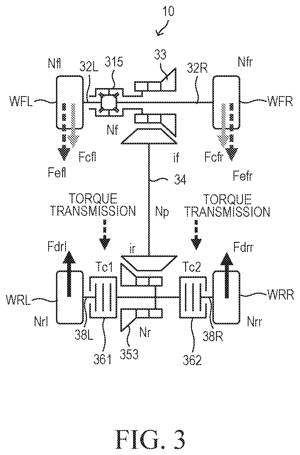 Travel control apparatus for four-wheel drive vehicle