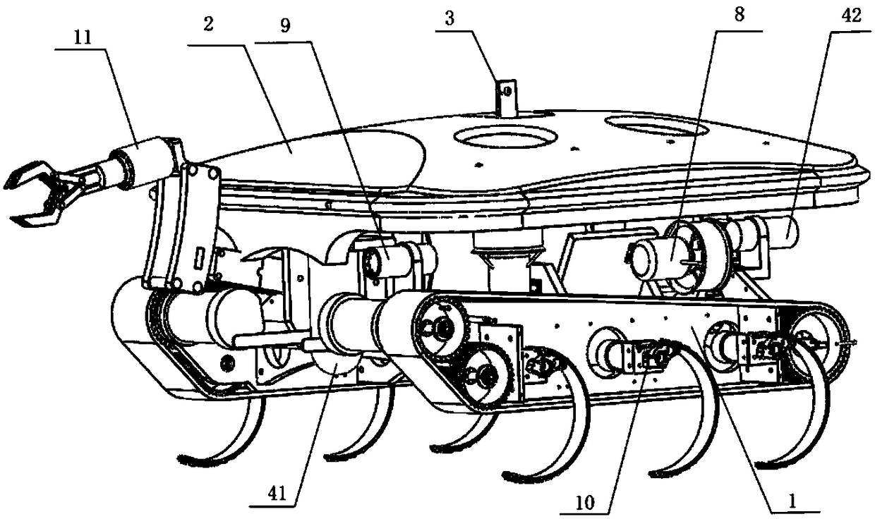 A Walking Mixed Bionic Blade Leg and Crawler Combined Walking Underwater Robot and Its Control Method