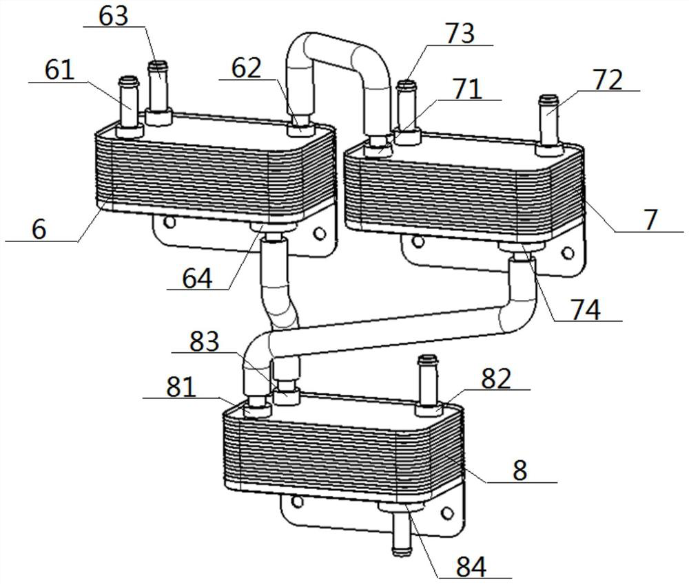 Oil-electricity hybrid power commercial vehicle heat management system and using method
