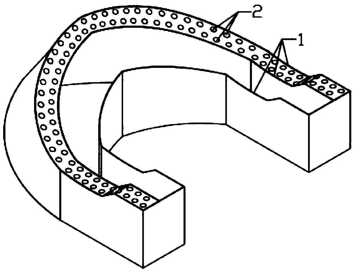 Toll station safety island flexible anti-collision structure based on honeycomb composite material