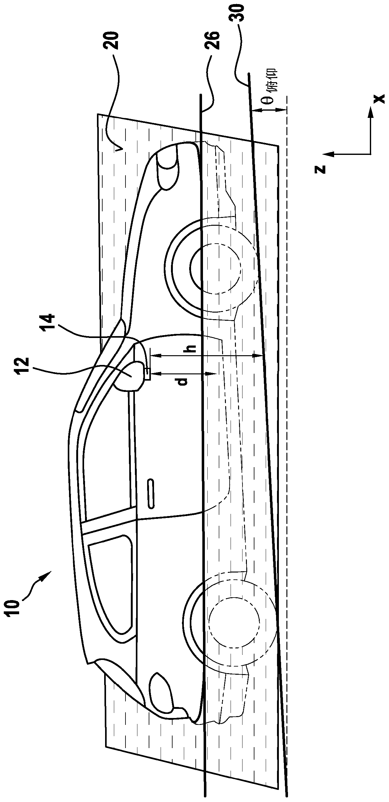 Method and system for determining and displaying wading situation and vehicle having system