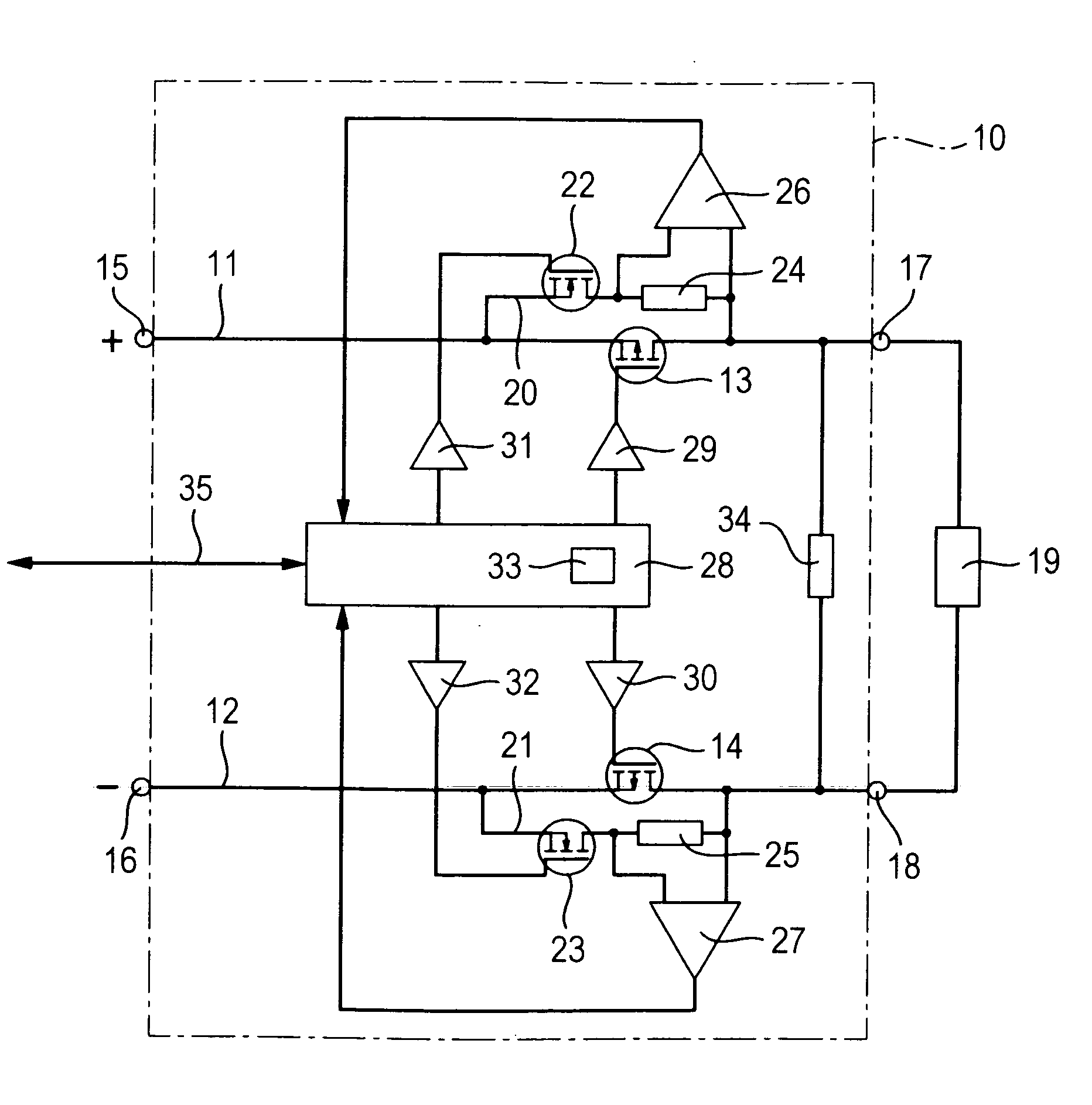 Device for electric circuit monitoring