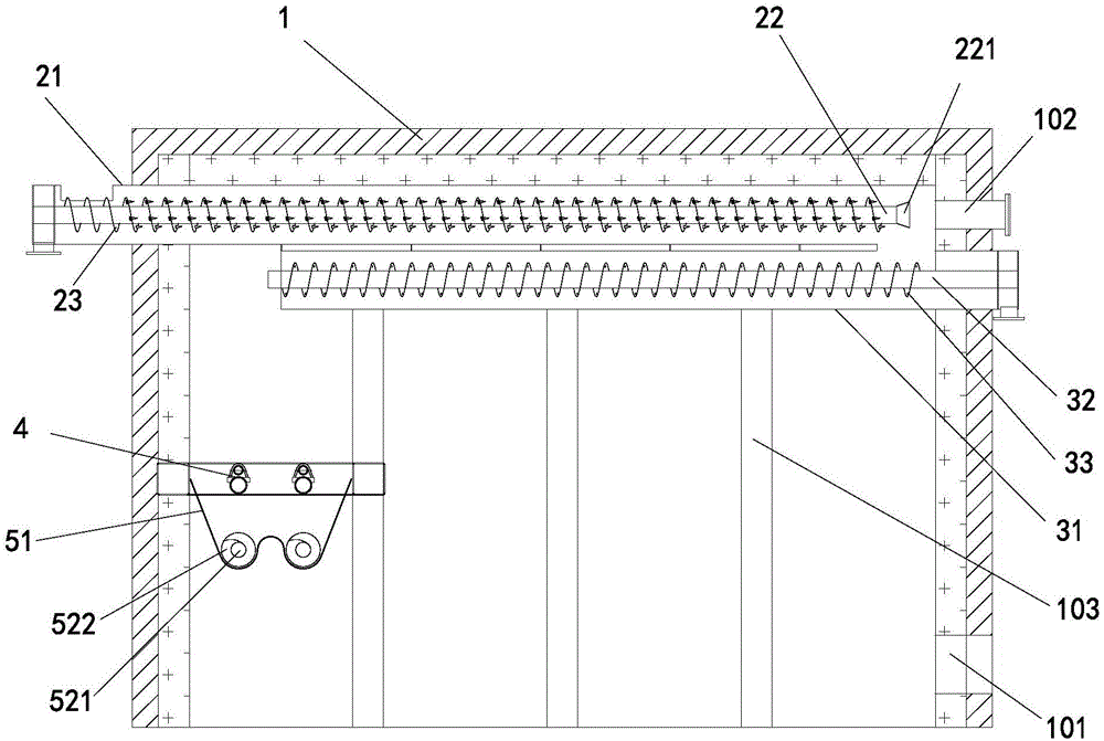 Efficient moisture-removing type sludge treatment device