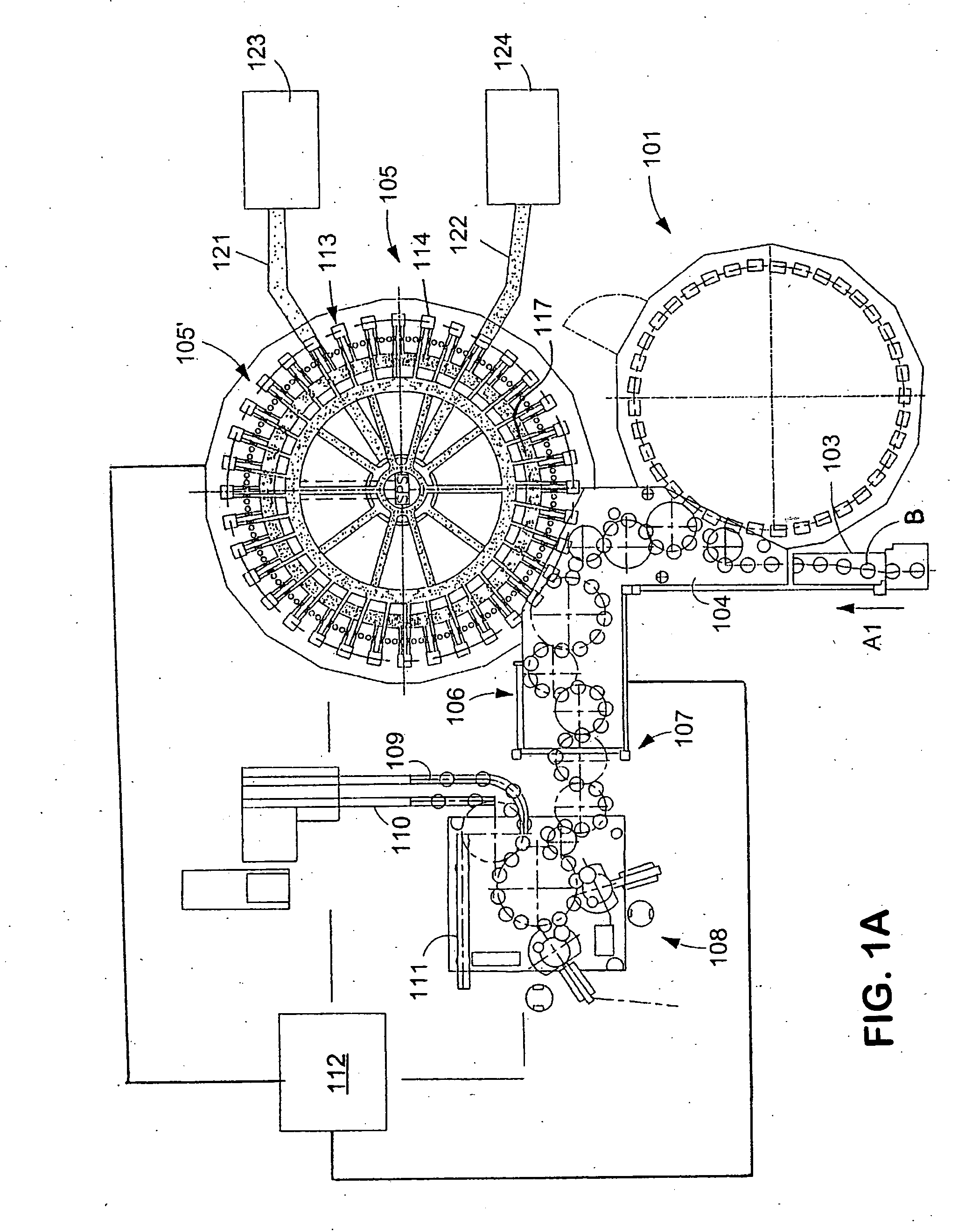 Beverage bottling plant for filling bottles with a liquid beverage having a treatment device for beverage container caps