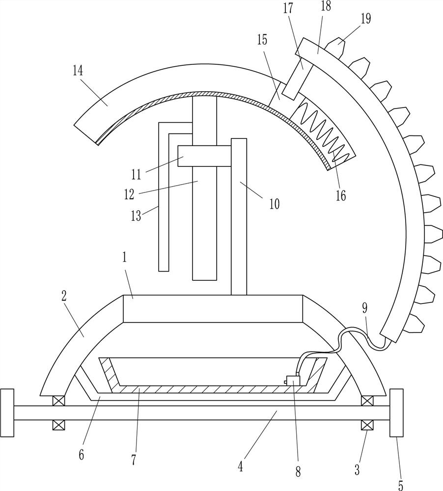 A self-propelled swinging sprinkler device for summer gardens