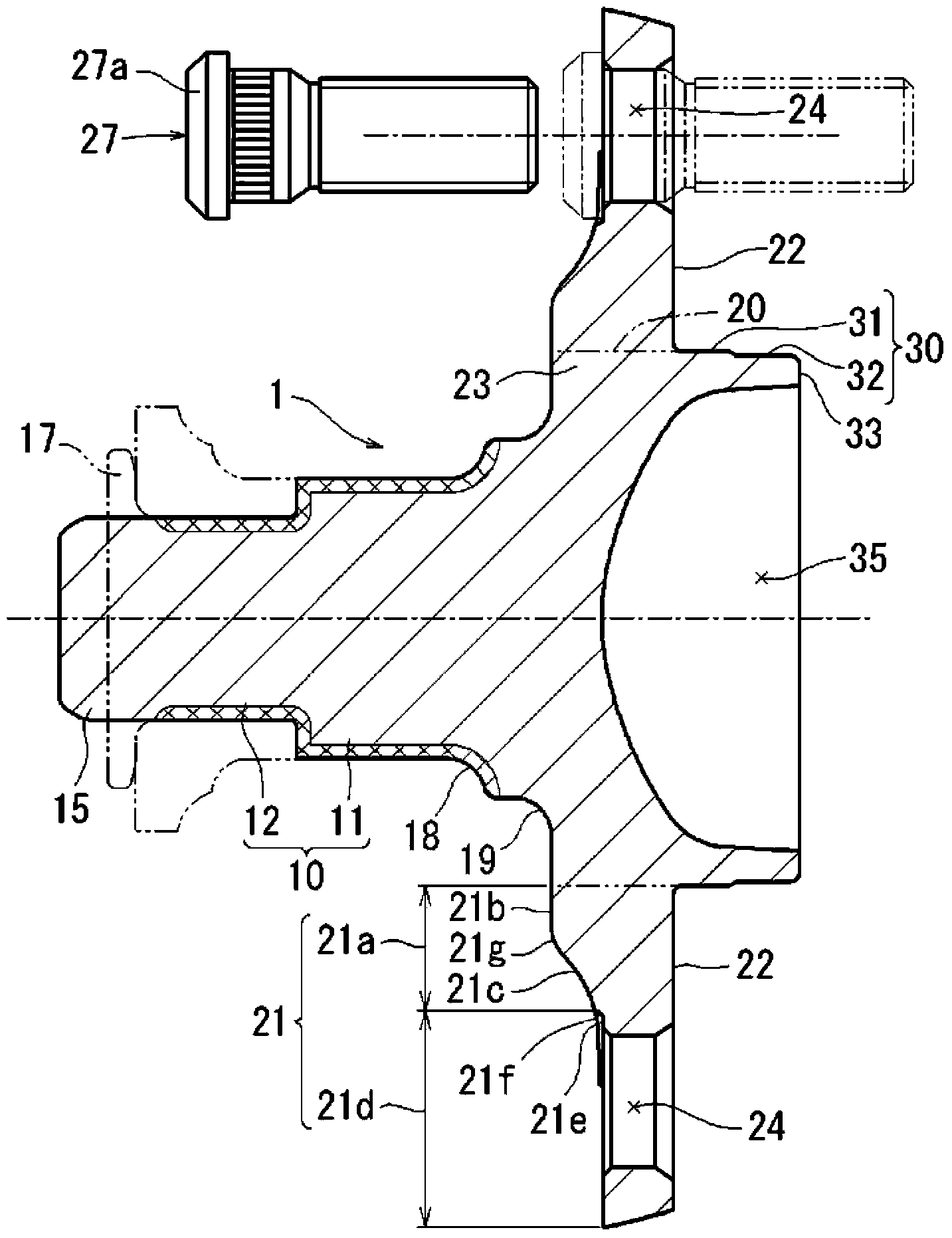 Rolling bearing device for wheel