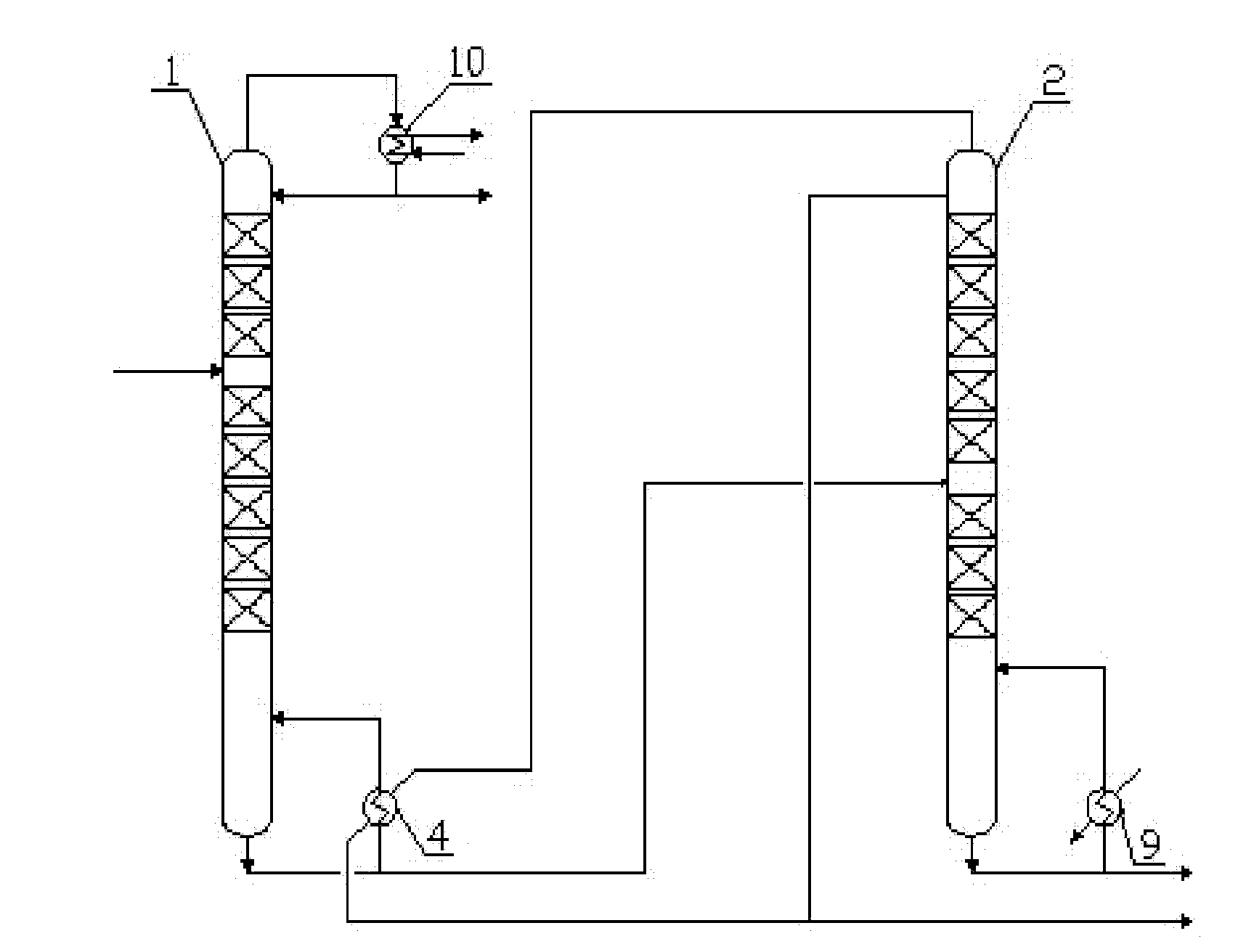 Heat pump distillation and multi-effect distillation integrated device and process for purifying trichlorosilane
