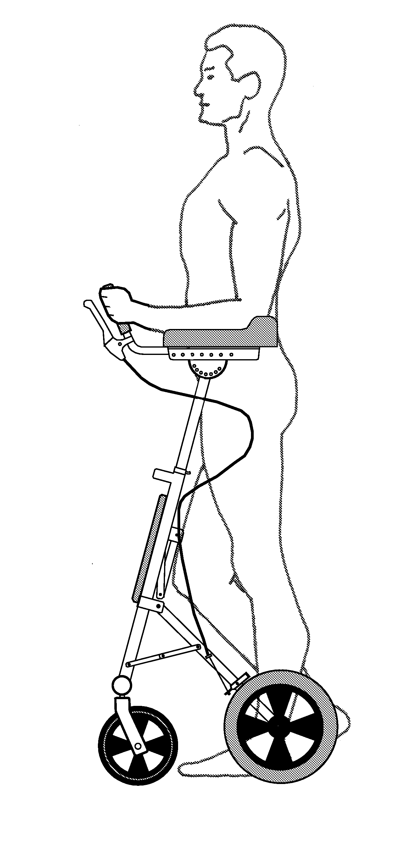 Erect posture mobility device with low turn radius