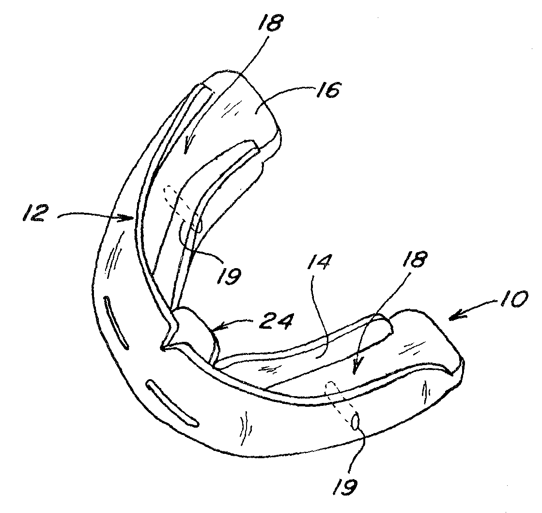 Dental bite construction for performance enhancing mouth guards