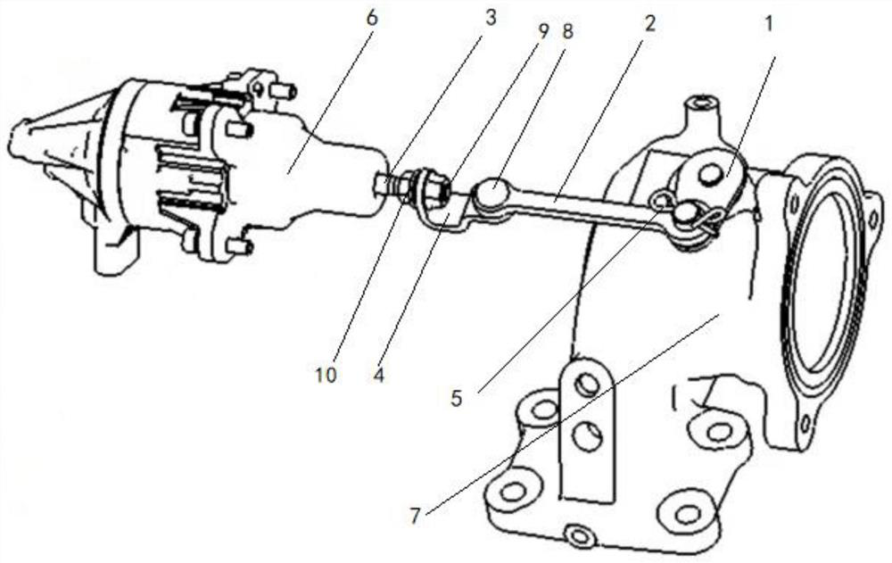 Actuator connecting mechanism, bypass supercharger and vehicle