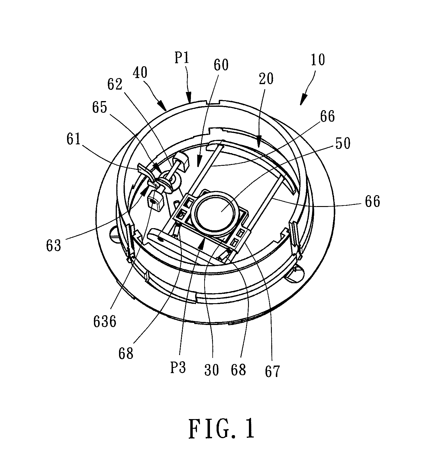 Lens assembly with an image sensor backoff mechanism