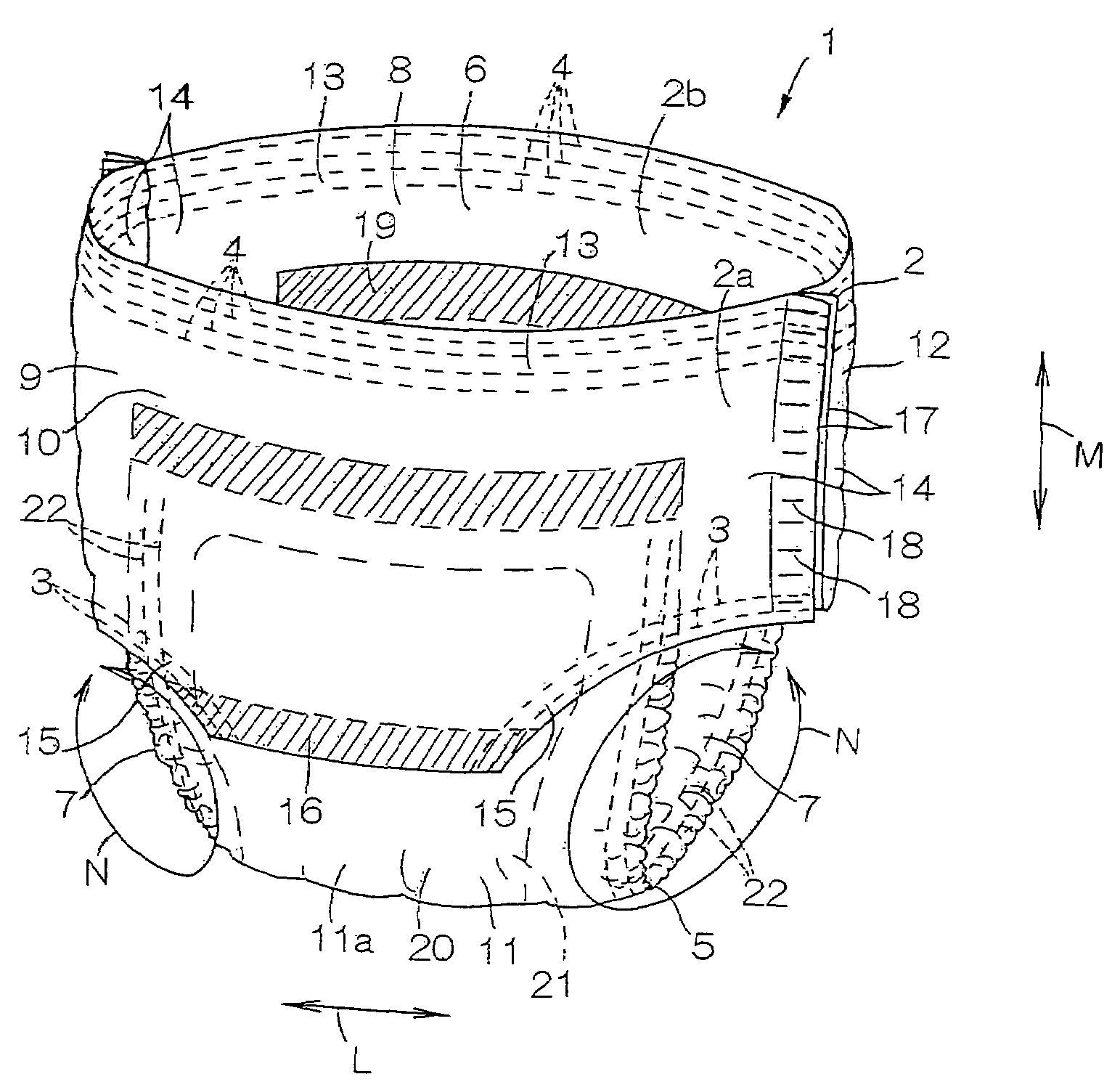 Pants-type disposable wearing article