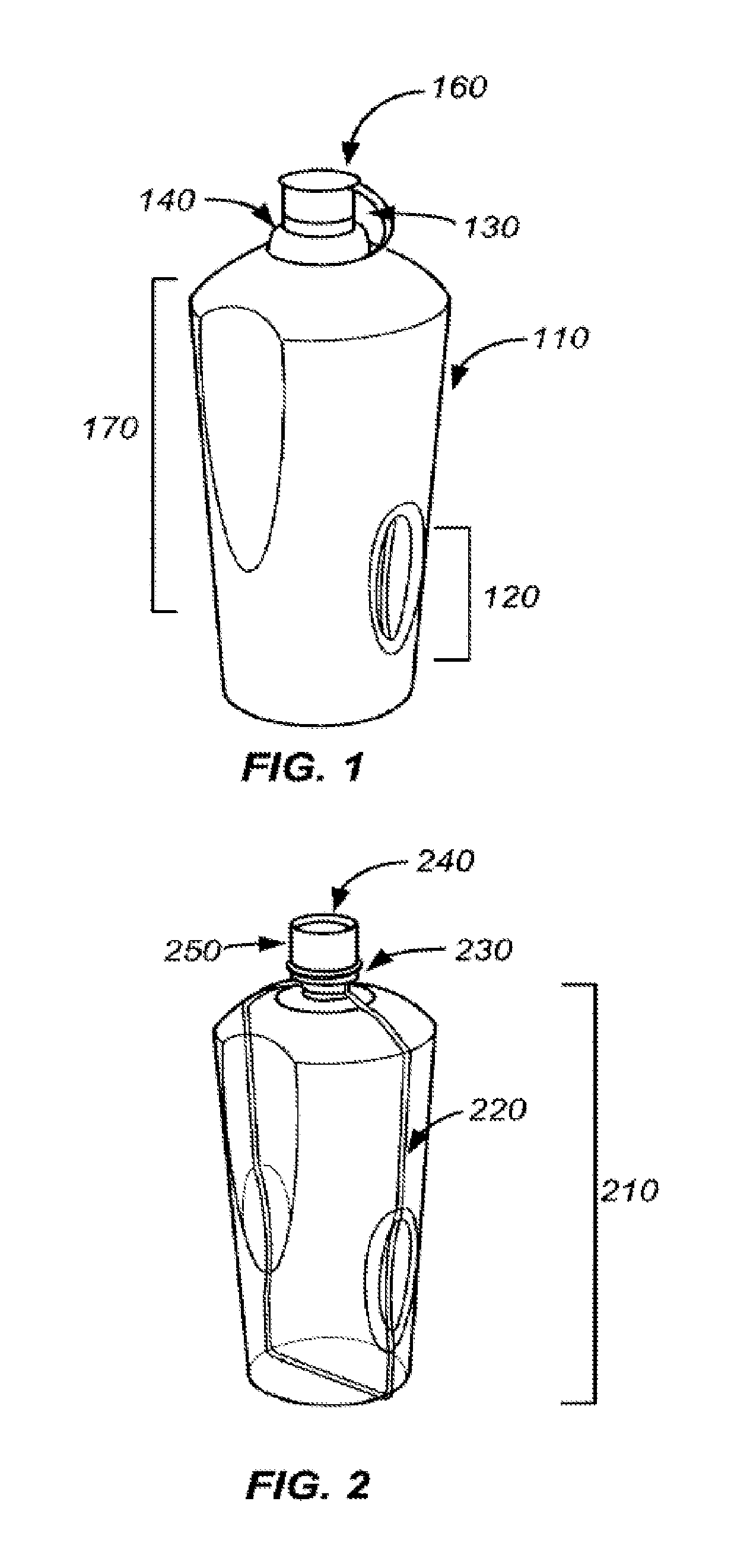 Pulp-formed wine bottle and containers for holding materials