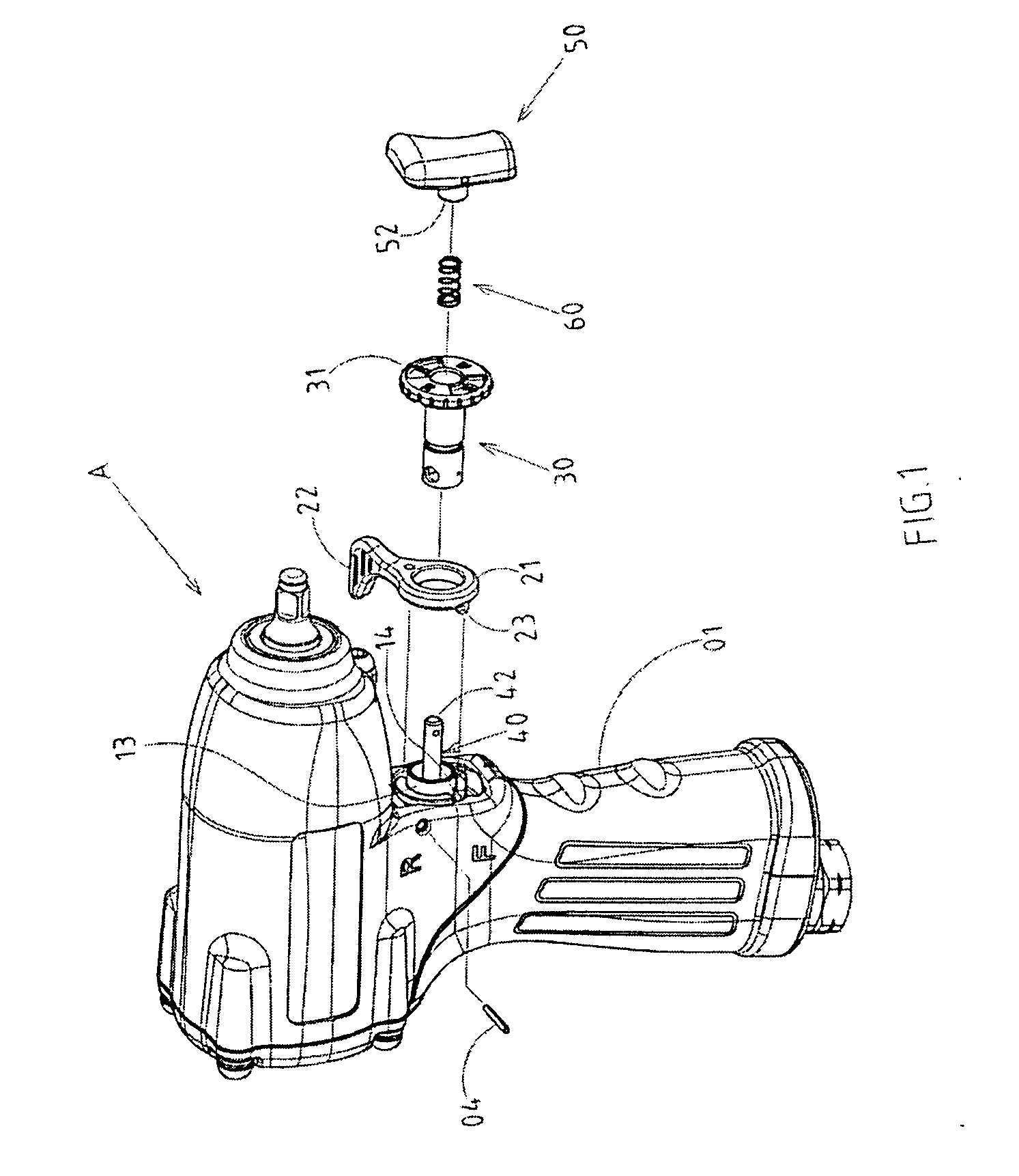 Switchover mechanism for a reversible control valve of a pneumatic tool
