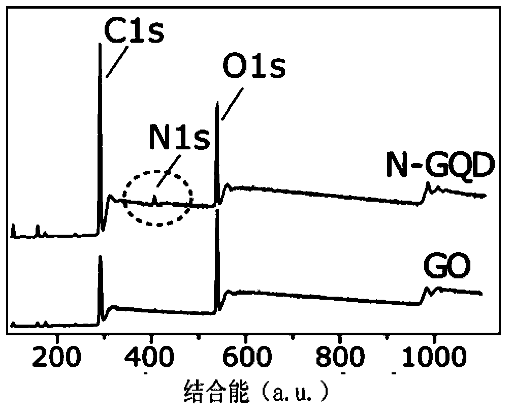 Preparation and application of nitrogen-doped graphene quantum-dot two-photon fluorescence