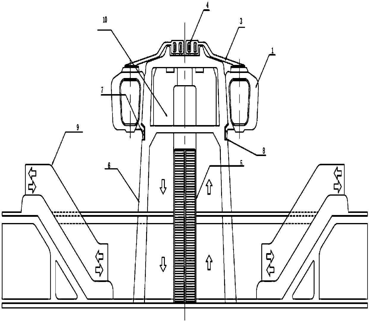 Hanging system of rail car