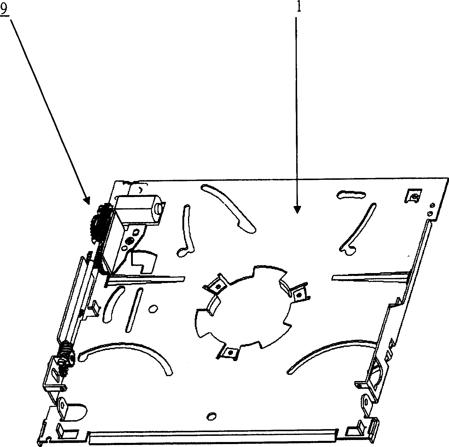 Suction optical disk unit speed-reducing device