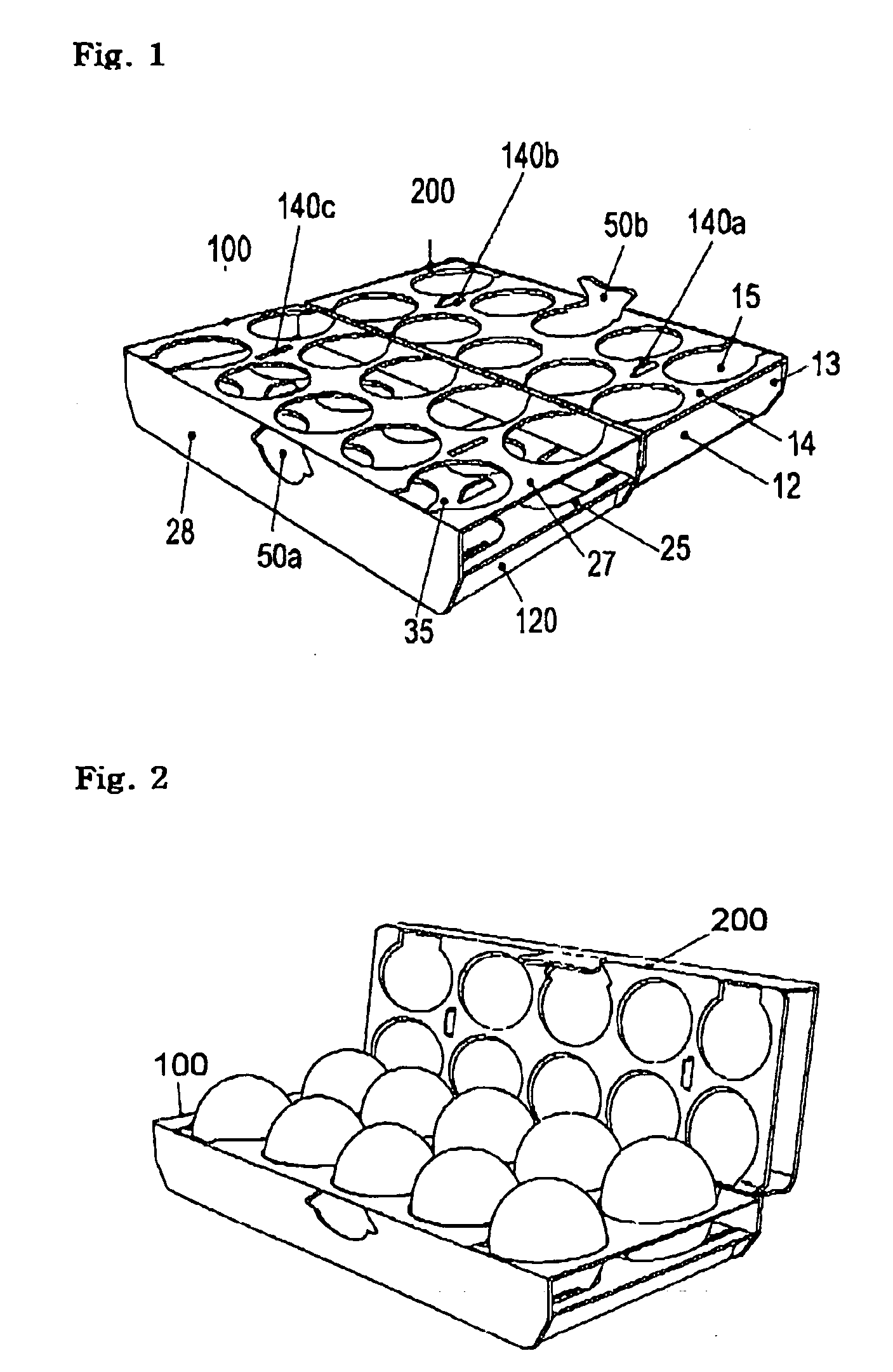 Egg packing container using paperboard