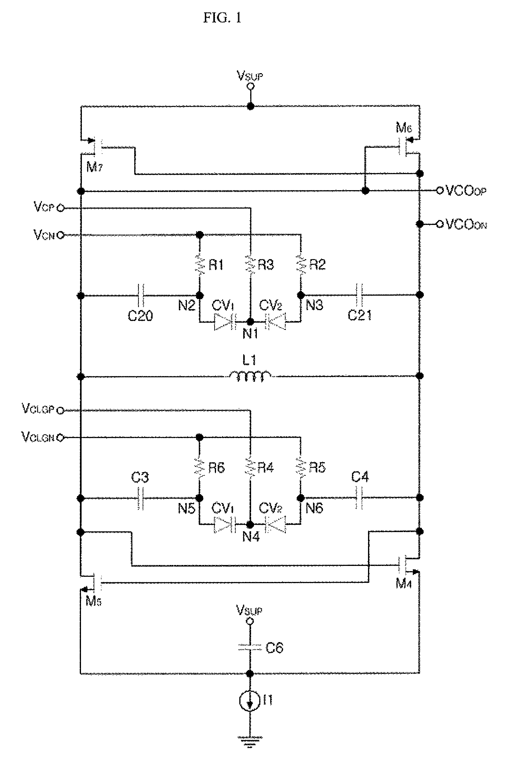 Cascode amplifier and differential cascode voltage-controlled oscillator using the same