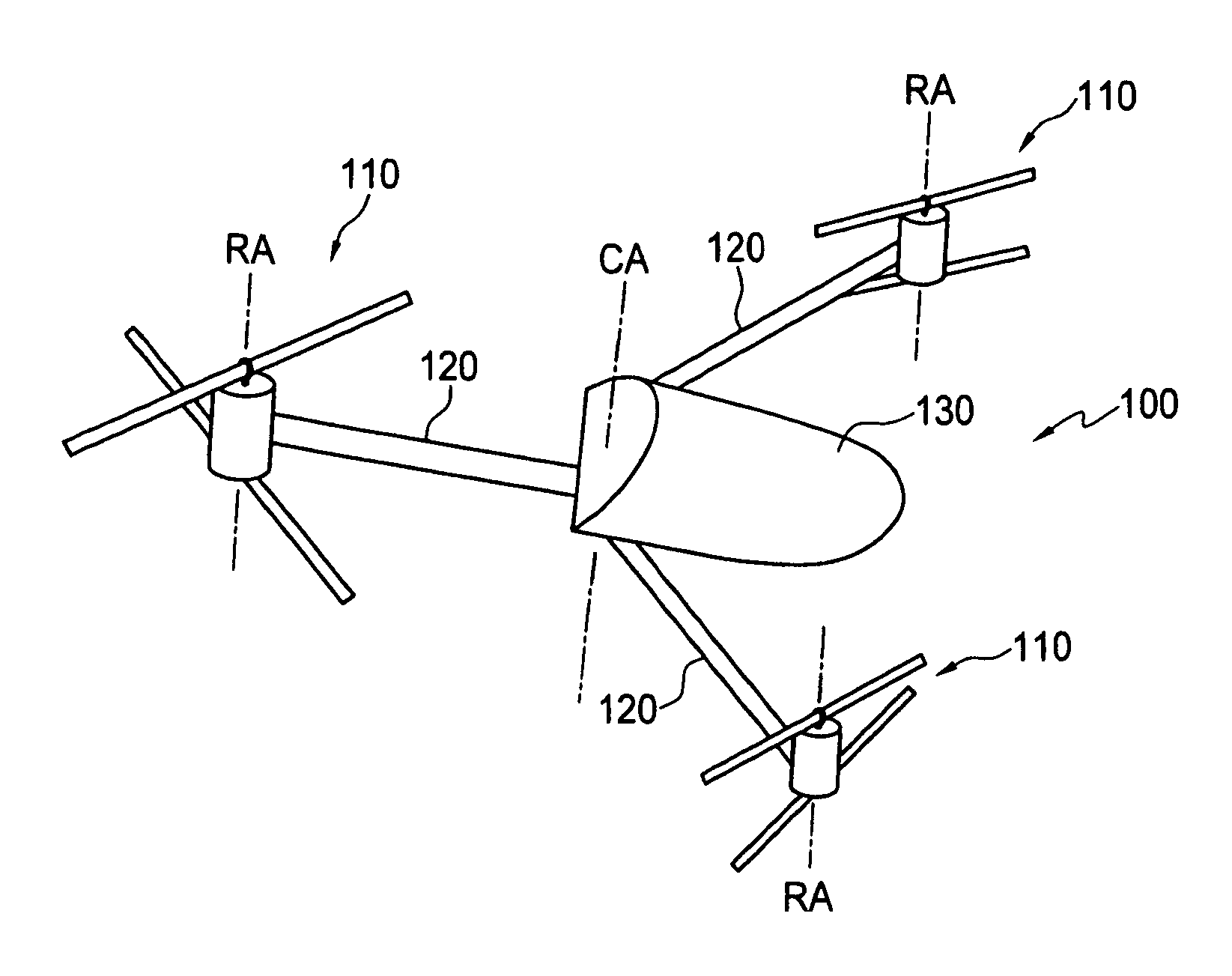 Dual rotor helicopter with tilted rotational axes