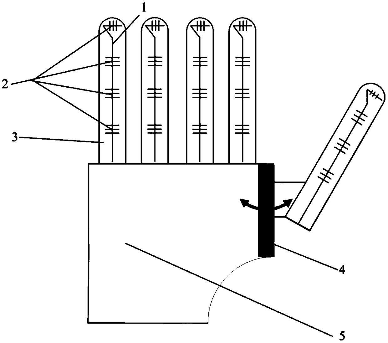 Flexible adaptive massage hand with FBG sensing