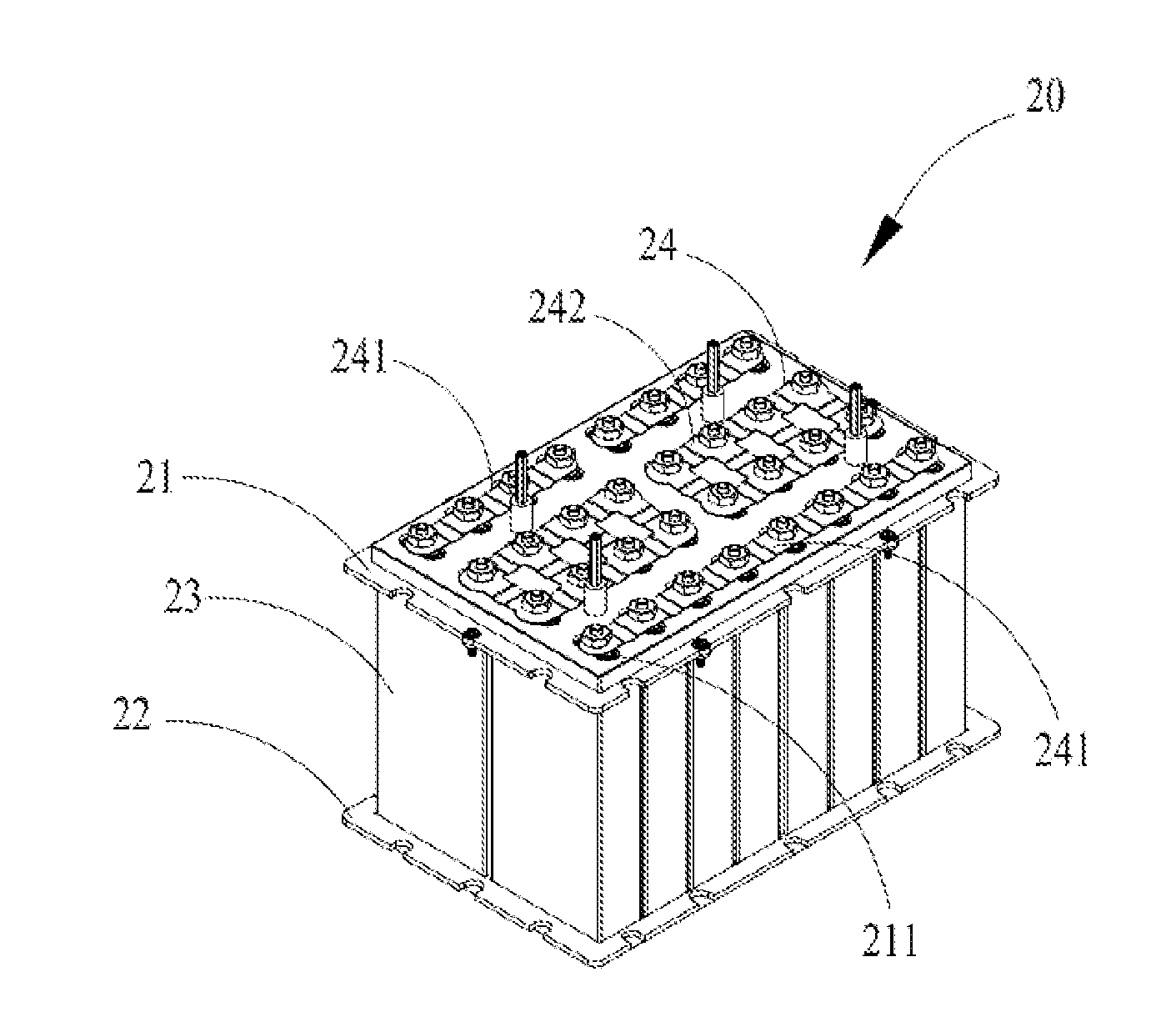 Battery system with heat-dissipation improvement and connecting circuit arrangement