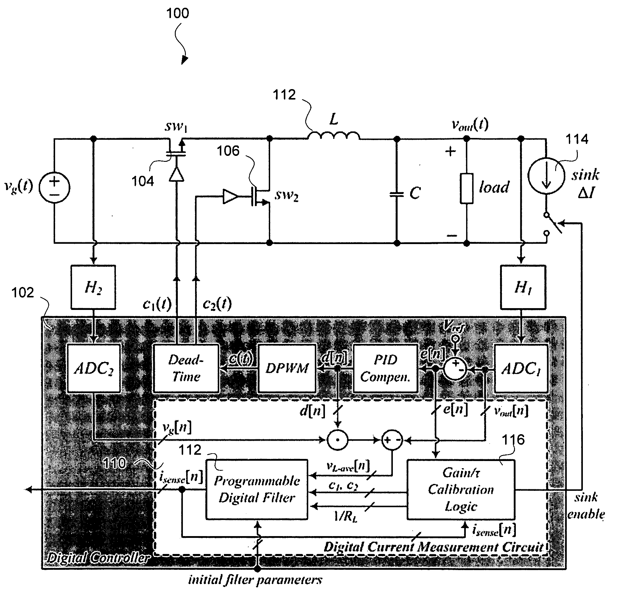 Self-tuning digital current estimator for low-power switching converters