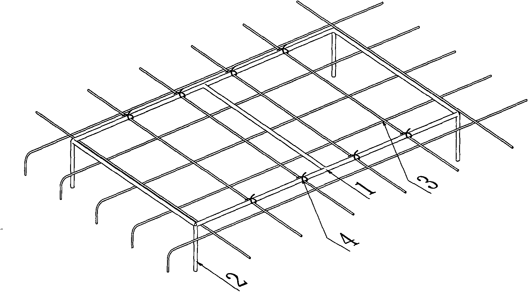 Support frame for guaranteeing thickness of protective layer of floor slab and construction method thereof