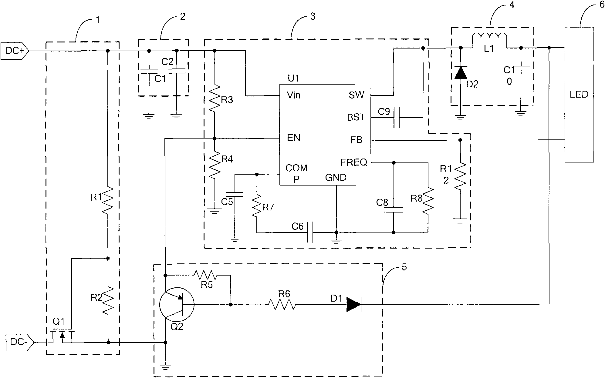 LED drive circuit and portable lamp