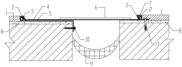 An inner buckle type low-friction movable shock-isolation ditch device