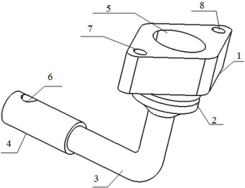 Direction-changing spray pipe for air inlet passage multi-point injection of dual-fuel engine