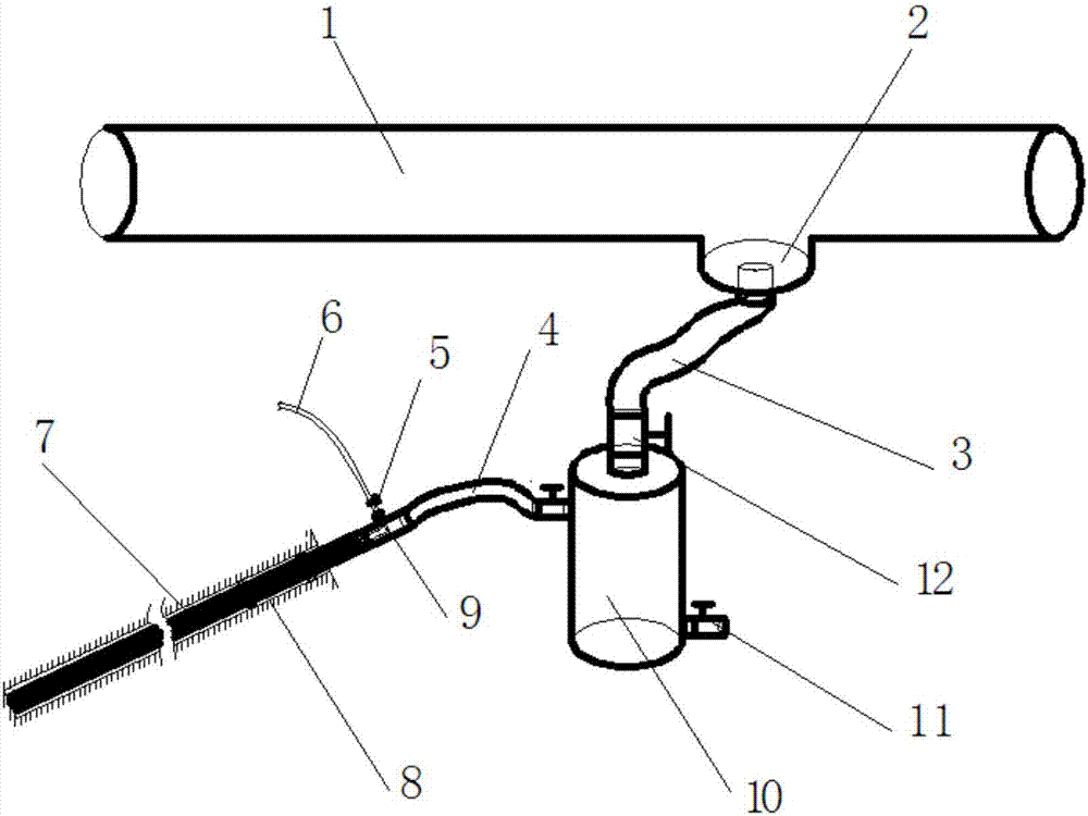 Water blowing structure for coal mine underground gas extraction and construction method thereof