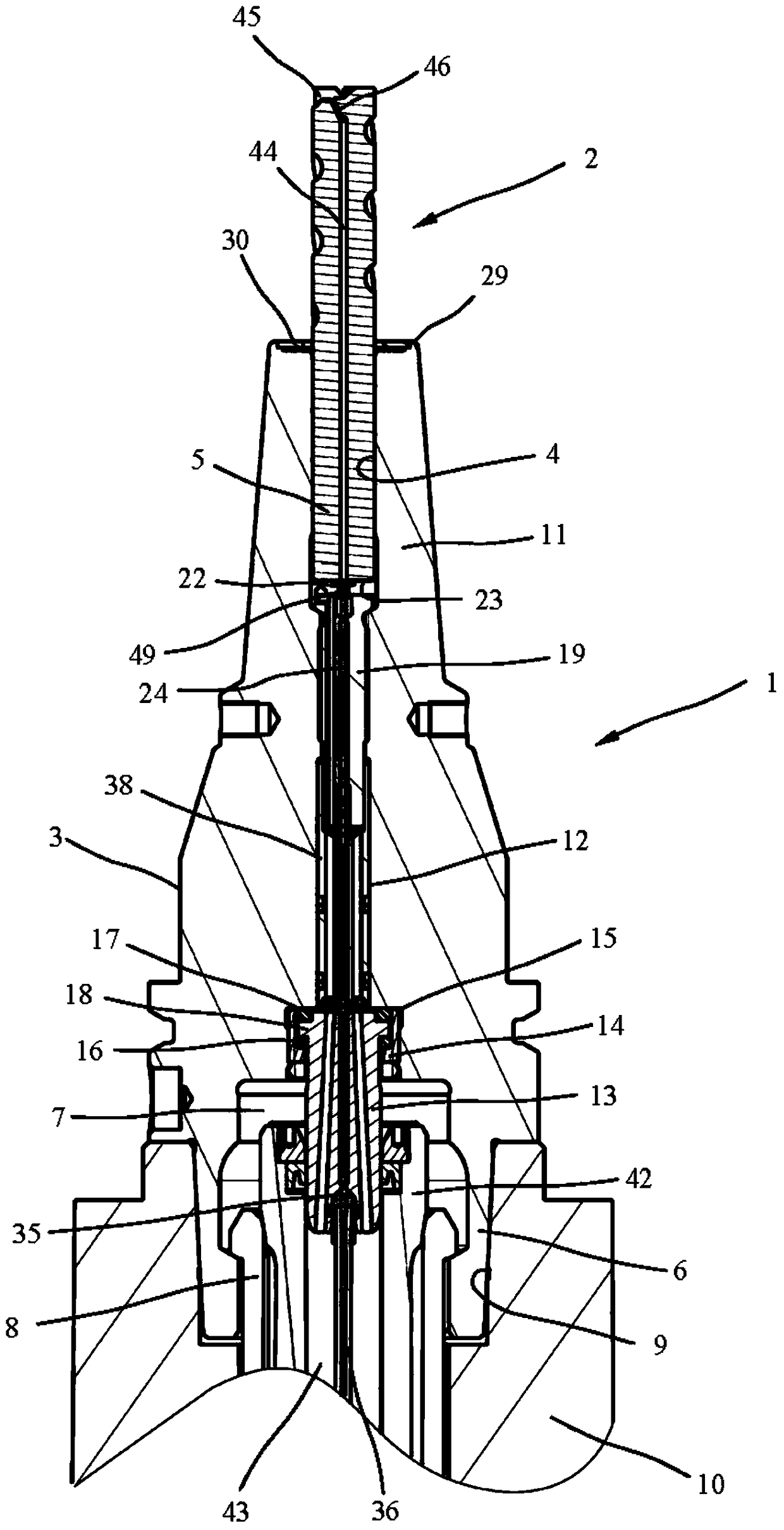 Knife device and tool holder for such a tool device