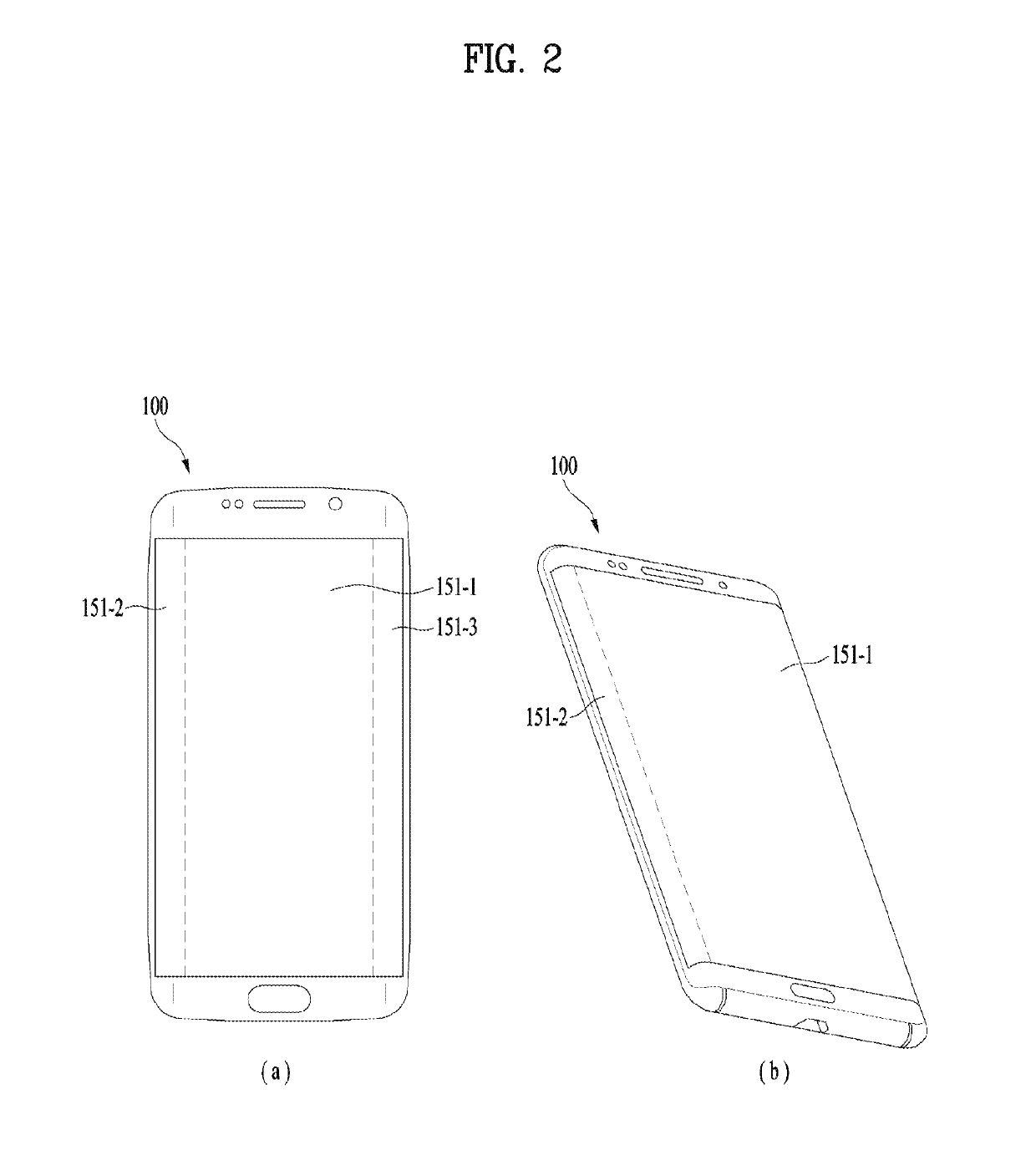 Terminal including a main display region and a side display region and method for displaying information at the terminal