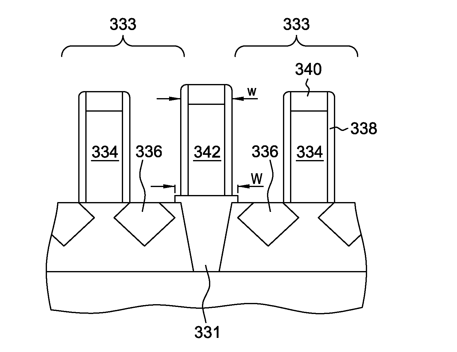 T-shaped fin isolation region and methods of fabrication