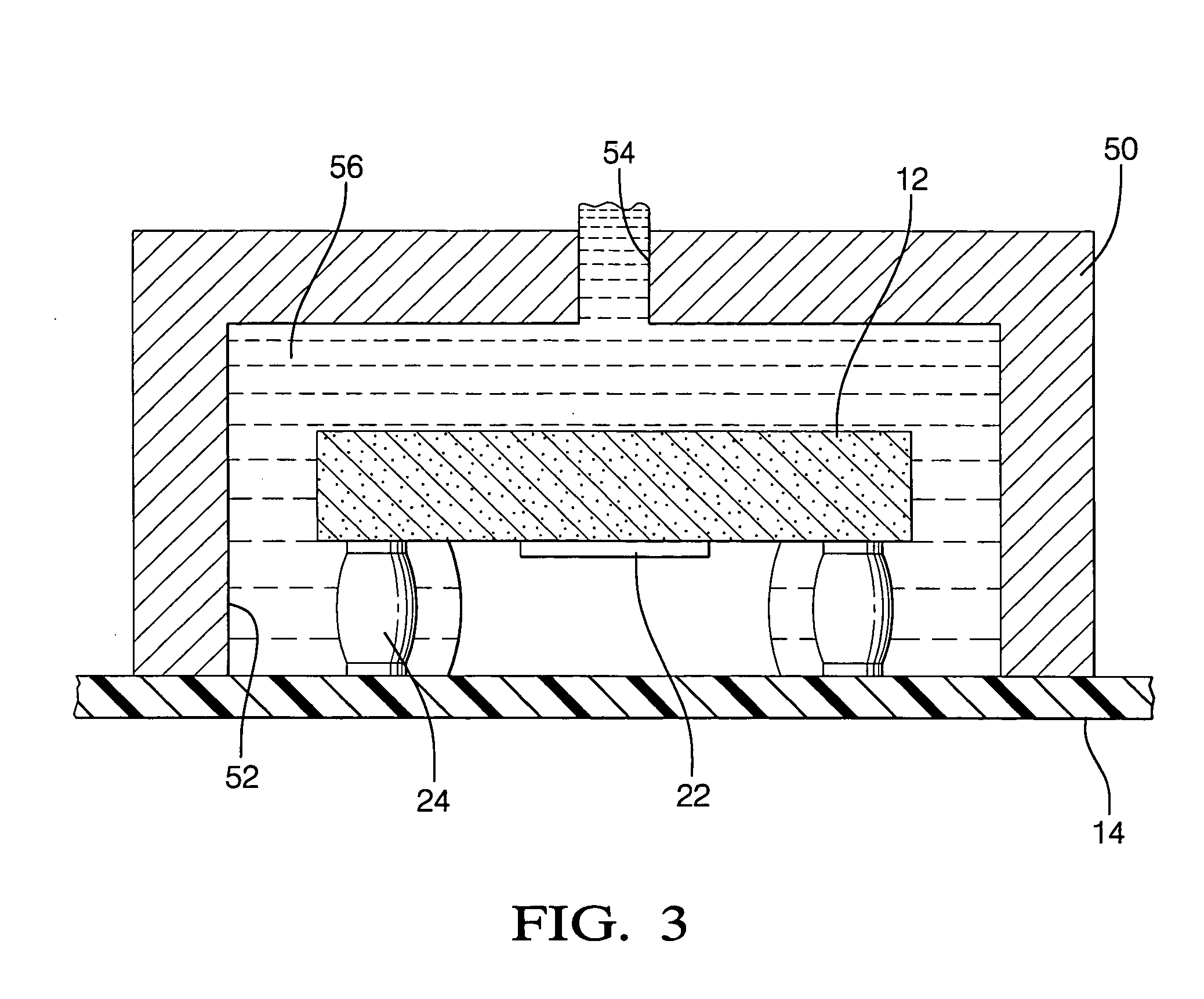 Microelectronic assembly with underchip optical window, and method for forming same