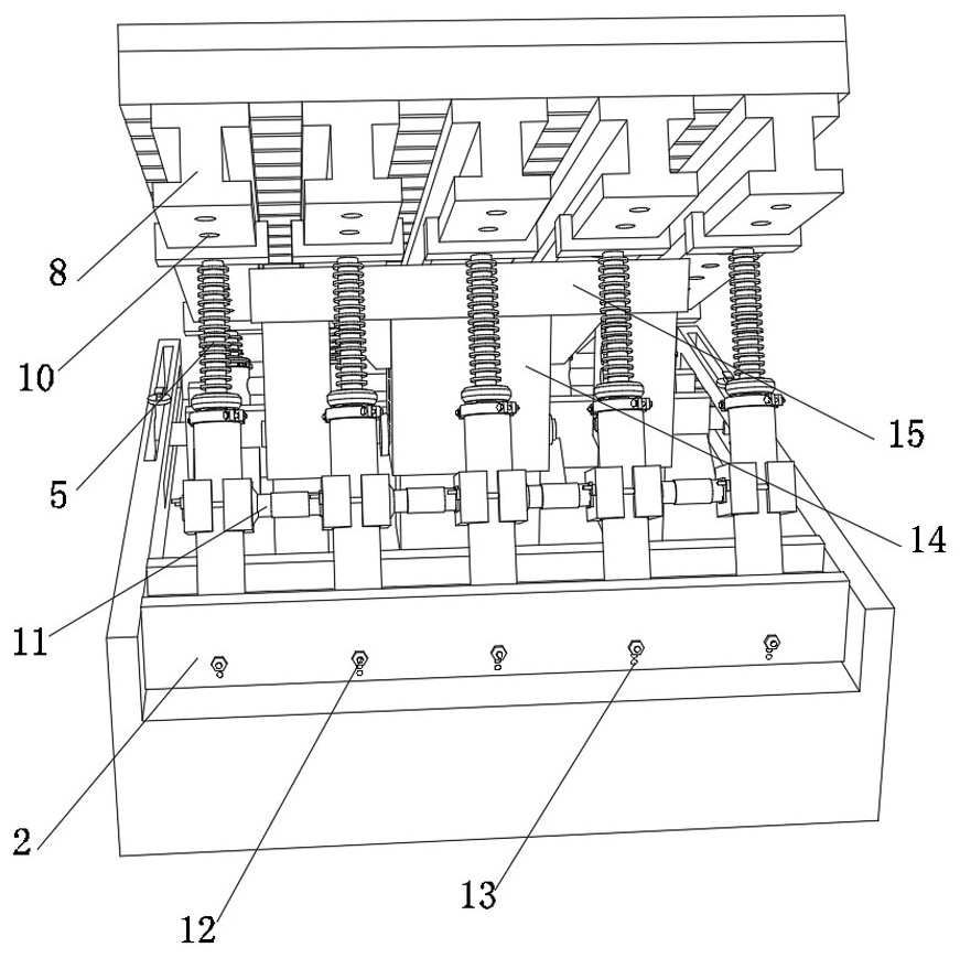 Supporting device capable of adjusting elevation of bent cap end chamfering formwork and construction technology