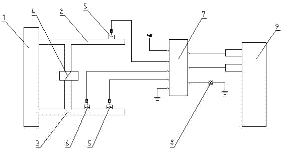 Power cut-off electric control system for unilateral driving brake of engineering vehicle