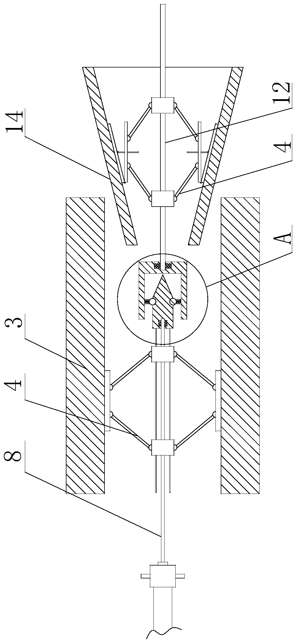 Auxiliary device based on application of reducing mold of horizontal annular knitting machine