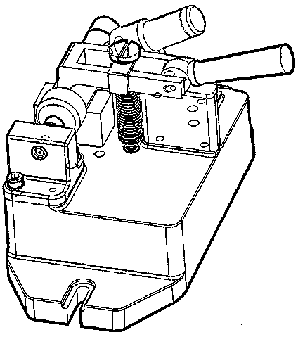 A small cutting and punching mechanism specially used for shaft parts