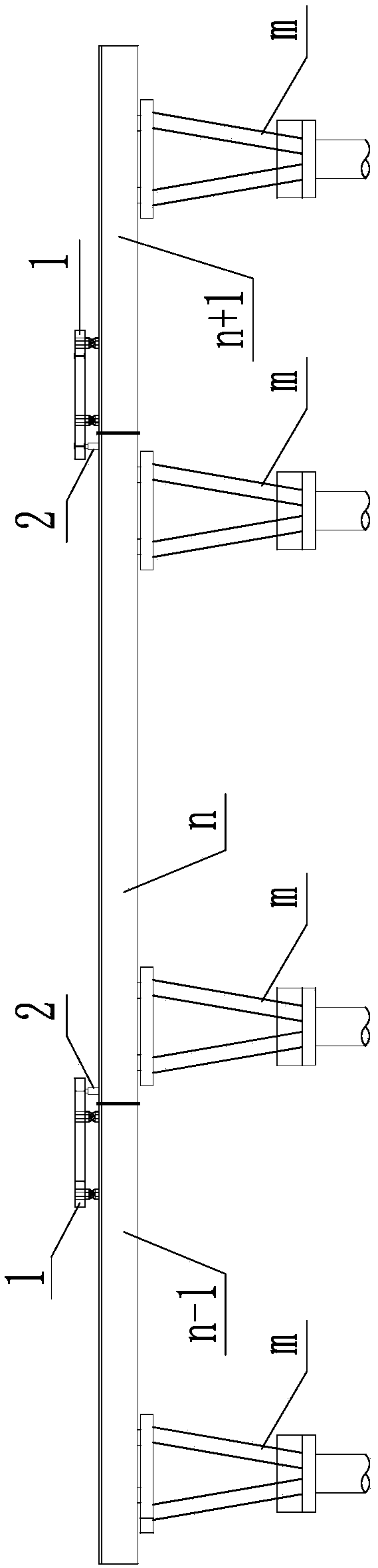 Temporary structure for installation of continuous steel girder bridge and beam segment construction method thereof